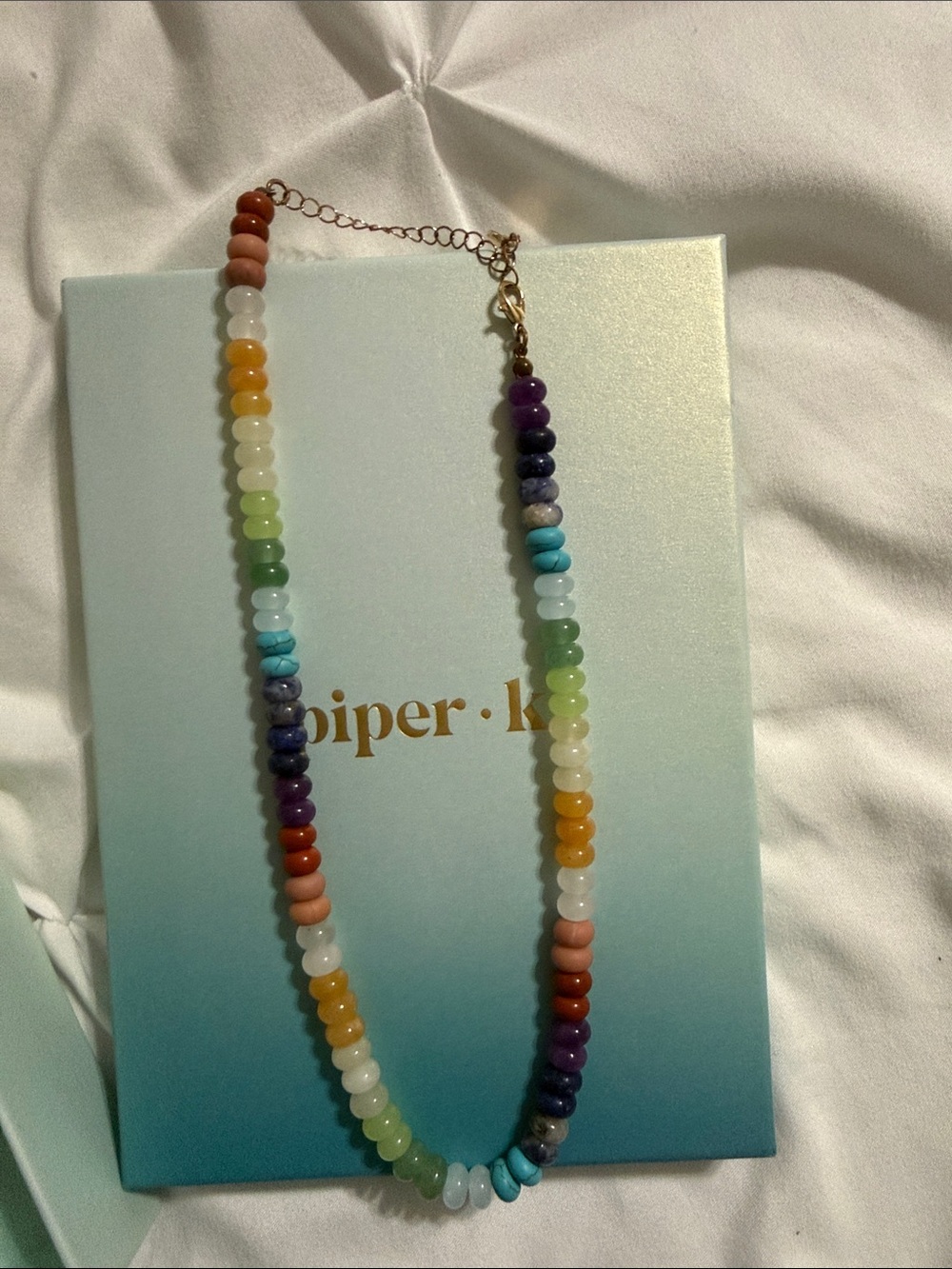 Piper k Multicolor Bead Necklace - Rainbow Tones